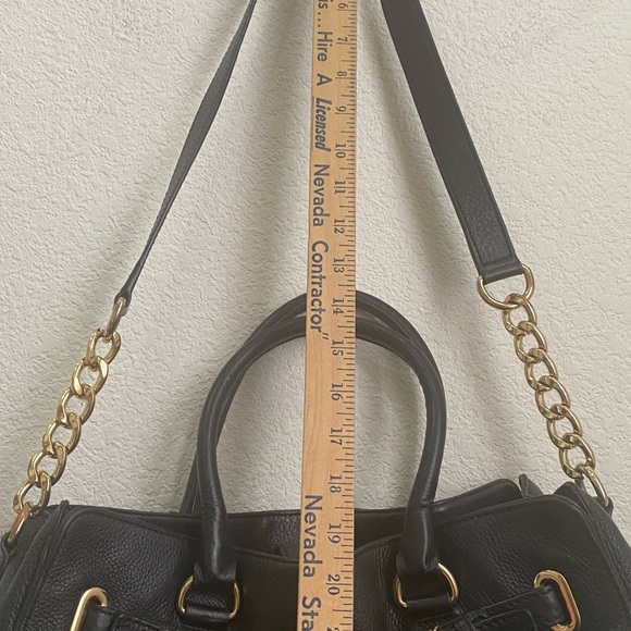 MICHAEL Michael Kors Hamilton Large Black Pebbled Leather Satchel Shoulder Bag - Picture 11 of 16